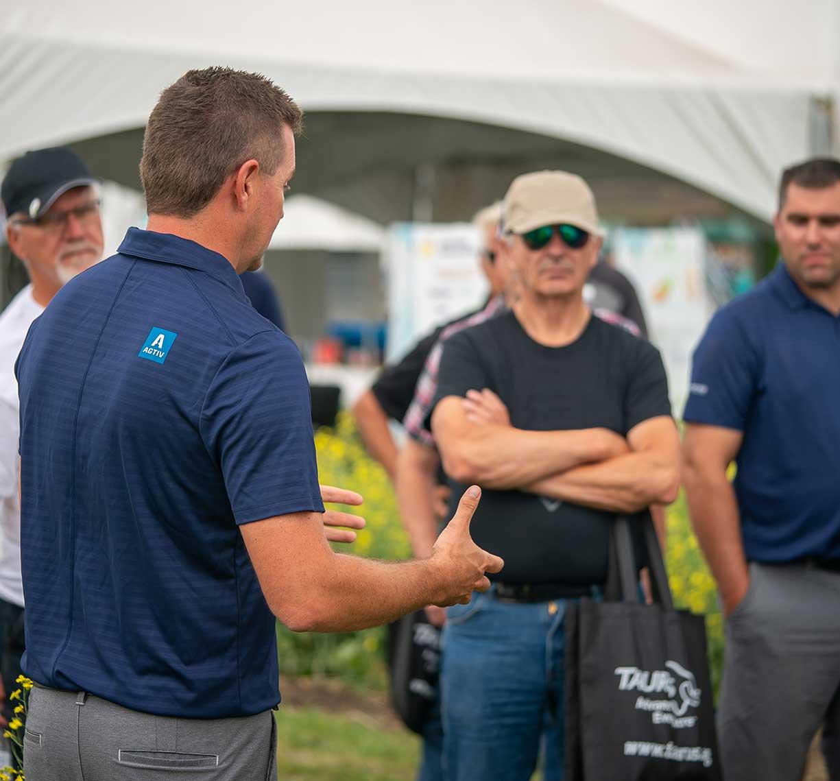 Team Members talking outside