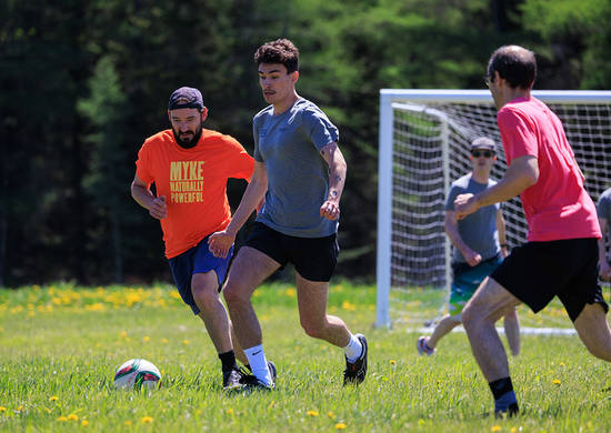 People playing soccer